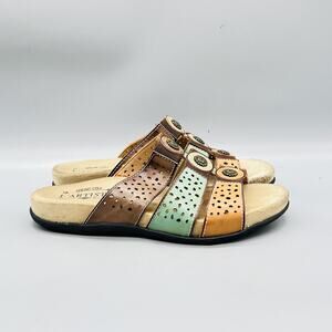 Spring Step L'Artiste Sandals Womens 7 Multicolor Leather Slide Comfort Shoes